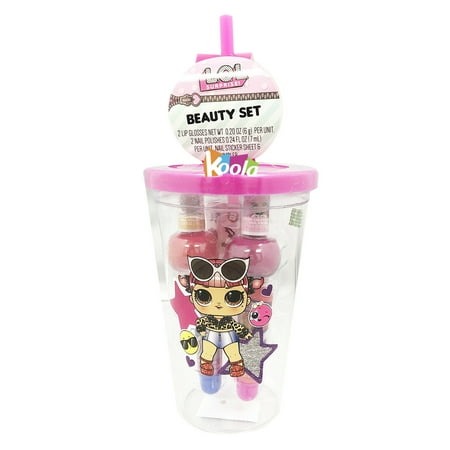 Disco Lip Polish - LOL Surprise Beauty Set With Bpa-free Tumbler CUP LIP GLOSS NAIL POLISH STICKERS