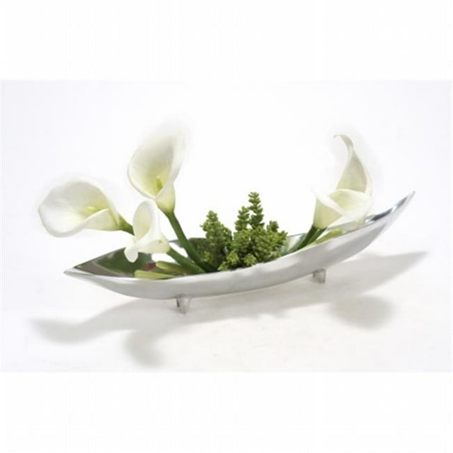 Distinctive Designs International 8119 Blanc Calla Lillies en Argent Plateau