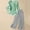 Light Green, variant on HAIJIE womens linen set two Piece Easter Sets for Women Summer Spring Lou-nge Sets Travel Vacation Outfits Cap Sleeve Side Slit Wide Leg Pants (Black,M)