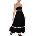 thumbnail image 1 of Bellella Robe d'Été de Plage pour Femme, Robe Maxi Bohème à Bretelles Spaghetti, Ample, Sans Manches, Évasée, Noir, M, 1 of 3