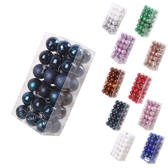 CHGBMOK Navy Blue 1.57" Christmas Balls Christmas Tree Decoration Ornaments Shatterproof Hanging Balls for Birthday Halloween Holiday Wedding Decorations Set of 36pcs