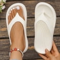 thumbnail image 3 of Rokment Women's Orthopedic Arch Support Flip Flops Lightweight Comfortable EVA Waterproof Non Slip Walking Thong Slip on Flat Sandals Shower Slippers House Shoes for Indoor Outdoor White Size 9.5, 3 of 6
