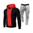 thumbnail image 2 of VBTAPA Mens Tracksuit 2 Piece Hoodie Jogging Sweatsuits Sets Color Block Pullover Hoodies and Drawstring Sweatpants Casual Sport Outfits with Pockets Red XXL, 2 of 3