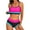 Pink, variant on Attraco Women High Waisted Bikini Sets Sporty Color Block Two Piece Swimsuit Scoop Neck Bathing Suits Shoulder Straps Swimwear