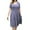 Purple Gray, variant on Women's Plus Size Dresses Short Sleeve Crew Neck Pleated Swing Dress with Pockets (L-4XL)