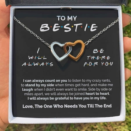 Interlocking Hearts Necklace To My Bestie Heart to Heart Interlocked Heart Necklace Multi Interlocking Heart Necklace