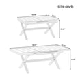 thumbnail image 3 of 7 Piece Extendable Patio Dining Sets, All-Weather Outdoor Dining Sets with 83-inch Expandable Wood Dining Table and 6 Armchairs for Porch, Backyard, Camel, 3 of 9