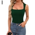 thumbnail image 1 of 2025 New Amazon Summer New Women'S Square Neck Sleeveless Double Layer Vest Basic Tight T-Shirt, 1 of 1