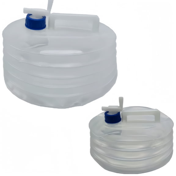 2 PCS Durable Thick Plastic Expandable Water Bottle for Outdoor Travel 5L and 10L