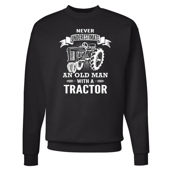 Inktastic Old Man Tractor Adult Sweatshirt
