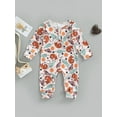 thumbnail image 2 of hirigin Autumn Baby Girls Boys Romper, Infant Cartoon Sun/Animal/Cactus Printing Round Collar Long Sleeve Front Button Jumpsuit, 2 of 9