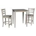 thumbnail image 5 of 30"x30" Solid Wood Counter Height Table in Washed Gray Taupe & 2 Stools, 5 of 5
