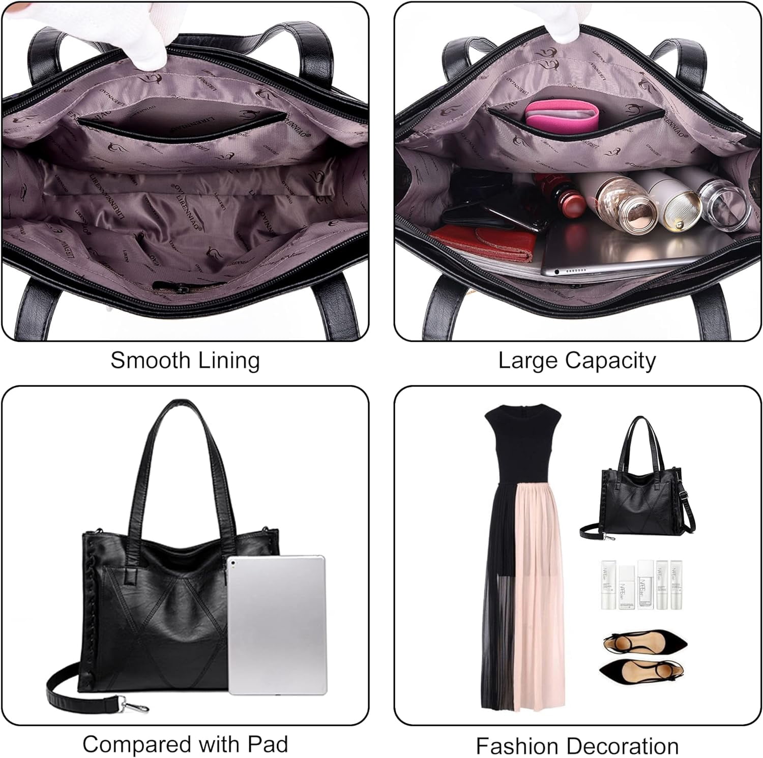 Handbag for Women Crossbody Shoulder Bag Vegan Leather Tote Top Handle Hobo Bags Large Capacity
