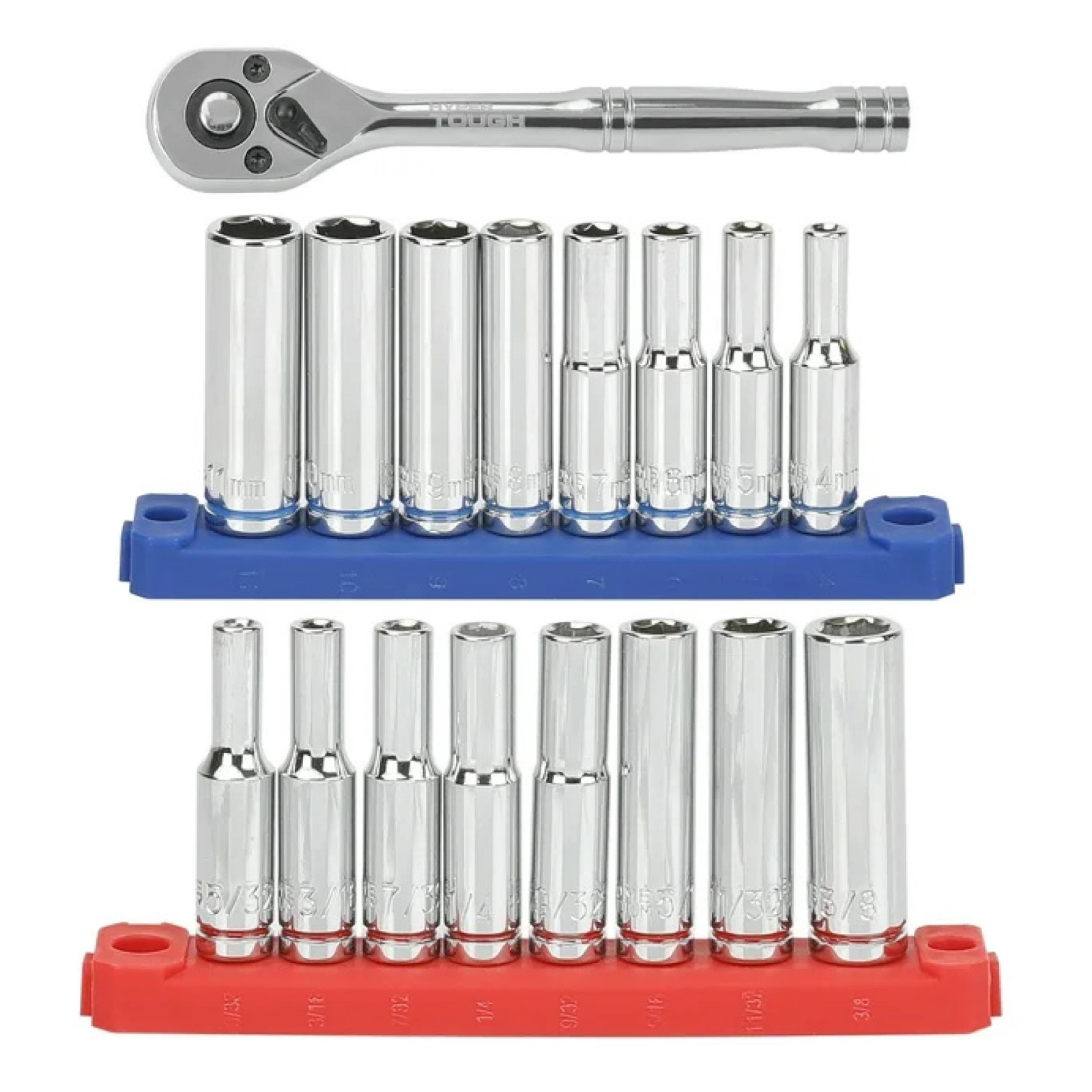 Hyper Tough 19-Piece 1/4 Inch Drive Ratchet Socket Set photo 1