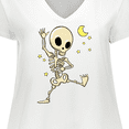 thumbnail image 4 of Inktastic Cute Dancing Skeleton Women's Plus Size V-Neck T-Shirt, 4 of 5