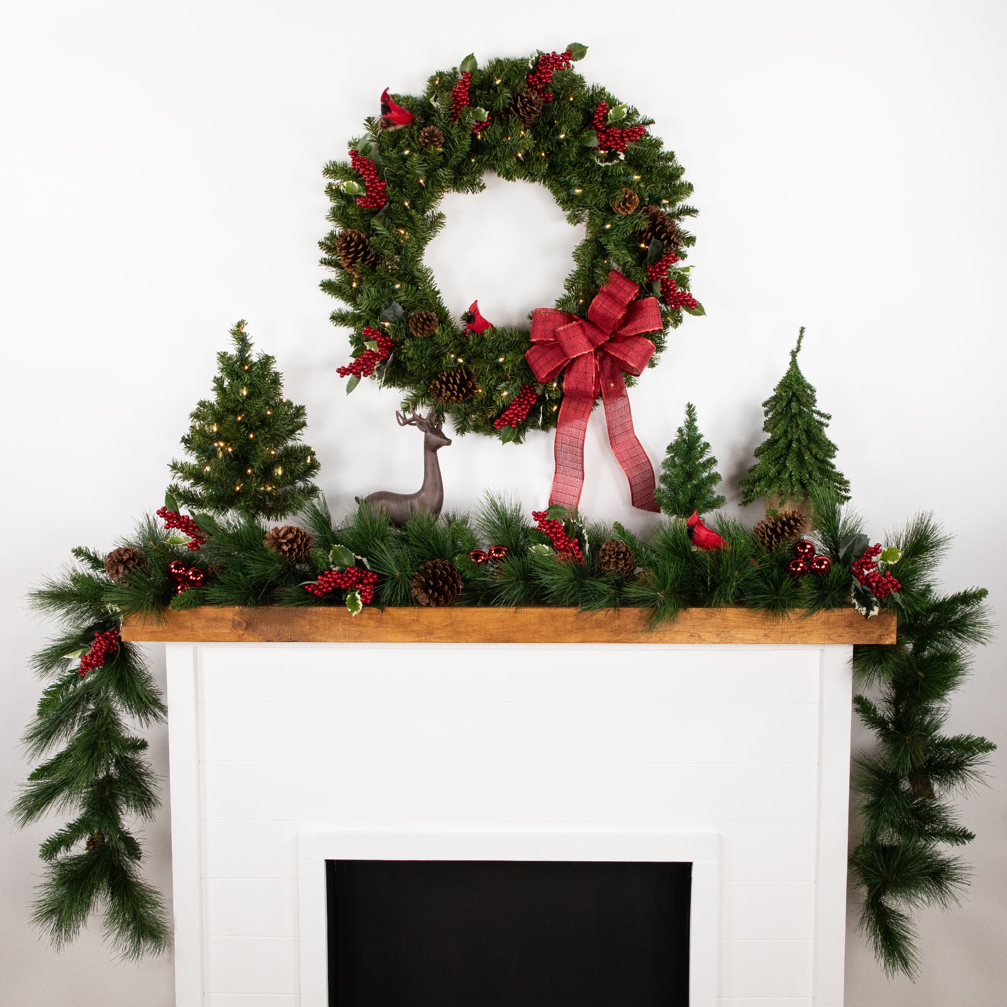 Vintage White Sparkle Christmas Tree Garland – Salt of the Earth Decor