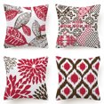 thumbnail image 1 of Housses de Coussin Géométriques 45*45 cm Ensemble de 4, Housse de Coussin Décorative pour Canapé, Housse de Coussin en Lin Décoration Extérieure pour la Maison, Style Rouge-Brun 10, 1 of 8