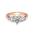 thumbnail image 4 of IGI Certified 1 Carat Heart Shape Lab Grown Diamond Engagement Ring | 14K Rose Gold | Della Three stone Pear Shape Side Lab Diamond Ring | FG-VS1-VS2 Quality Friendly Diamonds, 4 of 6