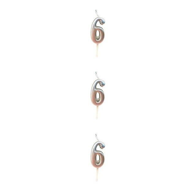 Inteprter Pastel Aniversario Prop Número Forma Pasteles Decoración Sin humo Tealights Accesorios de vacaciones Velas de cumpleaños Plata 6 Type1 NO1 Inteprter CBP485362