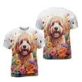 thumbnail image 3 of Welcome Spring Summer Goldendoodle Portrait Flower Blue Sky All Over Print 3D Shirt Unisex Merch Doodle Dog Lover Gifts Idea - 12001, 3 of 6