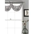 thumbnail image 4 of Gorgeous Home Linen Diamond Trellis V23 Faux Silk Waterfall Valance, Silver Grommet 2-Tone Window Curtain (1 Pc, 30" W x 18" L) White/Black, 4 of 5