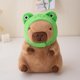 thumbnail image 2 of Cojín de felpa Capybara Ditucu lindo con sombrero de rana para niños de 35 cm, 2 of 7