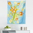 thumbnail image 1 of Floral Tapestry, Orange Tiger Lily Retro Style Flowers in Pastel Tones, Fabric Wall Hanging Decor for Bedroom Living Room Dorm, 5 Sizes, Sky Blue Multicolor, by Ambesonne, 1 of 1