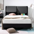 thumbnail image 2 of Zinus 41" Avery Platform Bed, Reclining Fabric Headboard and USB Ports, Black, Queen, 2 of 13