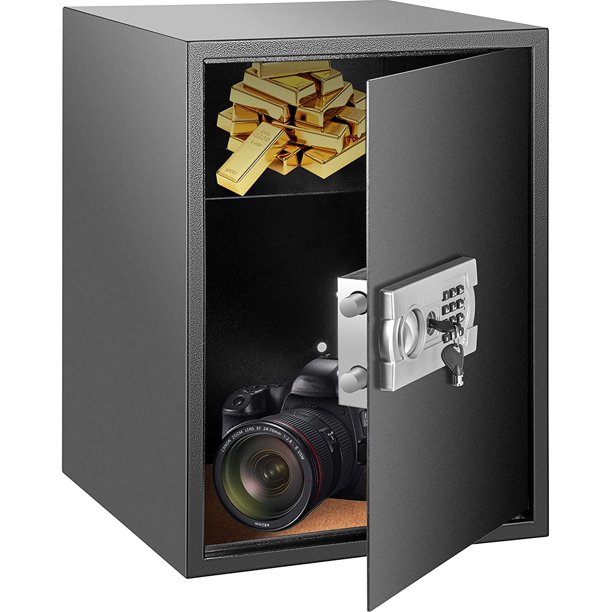 VEVOR Security Safe 2 Cubic Feet Electronic Safe Box with Electronic Code Lock Digital Safe Box with Two Override Keys Safes Electronic Carbon Steel Material Money Safe for Home, Hotels and Offices VEVOR Security Safe