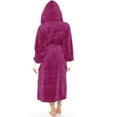 thumbnail image 4 of haxmnou women plus size winter plush long shawl bathrobe long sleeve hooded coat robe hot pink s, 4 of 4