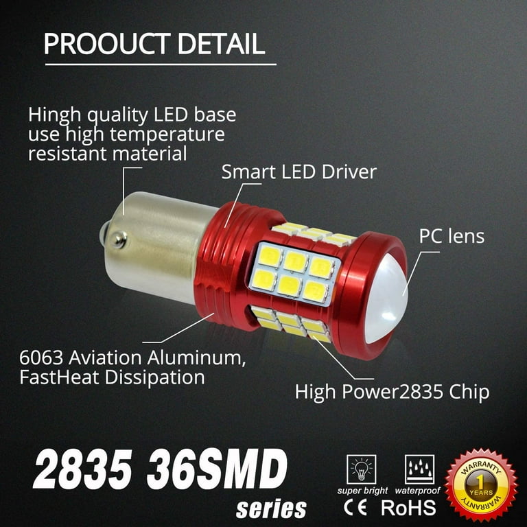 BA15S 1156 7506 LED Bulbs - Turn Signal/Reverse/Brake Stop/Tail Light