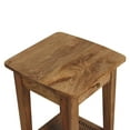 thumbnail image 2 of Modern Solid Wood Rope End Table In Brown Color With Drawer Square Storage Compartment, 2 of 5