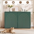 thumbnail image 7 of Modern Wooden Cat Litter Box Enclosure with Double Doors, Hidden Cat Washroom Furniture Side Table, Odor Control & Ventilation, Fits Most XL Litter Boxes, Green, 7 of 7