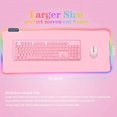 thumbnail image 5 of Pink RGB Gaming Mouse Pad 31.5x12 Inch PC XL Large Extended Glowing Led Light Up Desk Pad Non-Slip Rubber Base Computer Keyboard and Mouse Pad Cool Cute Mousepad Mat, 5 of 5