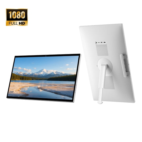 VLH 27" FHD Portable TV with Google EDLA-Certified Android 15, 6G RAM 128G Storage, 1080P Smart Handy TV with 13MP Camera and Large Battery, Touchscreen Monitor