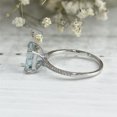 thumbnail image 5 of HeartsAndYou 3ct Natural Blue Aquamarine Hidden Halo Engagement Ring 14k SOLID White Gold, 5 of 9
