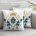 thumbnail image 3 of GOSMITH   Luxury Cushion Cover Crown Shield European Throw Pillow Case Pillowcase Home Decorative for Couch Chair Bedroom Living Room, Grey, 3 of 5
