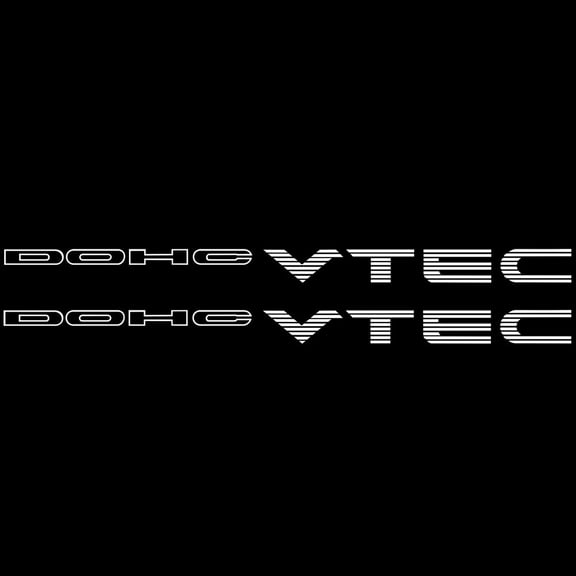 Two (2) WHITE DOHC VTEC STICKER DECAL EMBLEM JDM IMPORT
