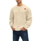 thumbnail image 1 of Ceisia Men's Relaxed Fit Long Sleeve Crew Neck Jacquard Sweatshirt with Shoulder Patch Khaki S Gifts, 1 of 2