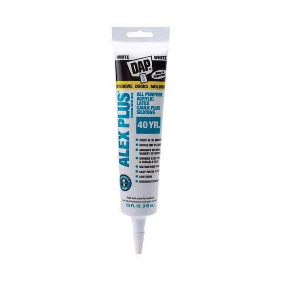 12 Pc, Dap Alex Plus White Acrylic All Purpose Caulk 5.5 Oz