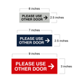 thumbnail image 2 of All Quality PLEASE USE OTHER DOOR Sign - (Right Arrow) (Dark Brown) - Small 2" x 6", 2 of 5