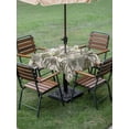 thumbnail image 4 of Outdoor Tablecloth with Umbrella Hole for Patio/Picnic/Party/Camping, Sage Green Coral Coastal Waterproof Table Cloth Square Cover Washable, Summer Beach Nautical Ocean (60"x 60"), 4 of 9