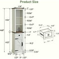 thumbnail image 3 of OKD Freestanding Bathroom Storage Cabinet, Farmhouse 69" Tall Narrow Cabinet with Adjustable Shelves and Metal Handle, Rustic Oak with Antique White, 3 of 8