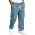 thumbnail image 2 of Trgacdwlo S-5XL Mens Cargo Pants Wide Leg Baggy Sweatpants Men with Pocket Elastic Waist Drawstring Athletic Lounge Pants Men, 2 of 8