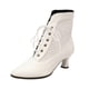 thumbnail image 1 of NECHOLOGY Botas Mujer Adulto Femenino Zapatos Botines de mujer Botines de mujer Moda de otoño e invierno y encaje elegante Punta hueca Cómoda Cordones frontales (White, 8), 1 of 5
