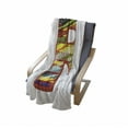 thumbnail image 4 of Letter R Soft Flannel Fleece Throw Blanket, Ornamental R Letter with Abstract Effects Shabby Form Pattern, Cozy Plush for Indoor and Outdoor Use, 60" x 80", Multicolor, by Ambesonne, 4 of 6
