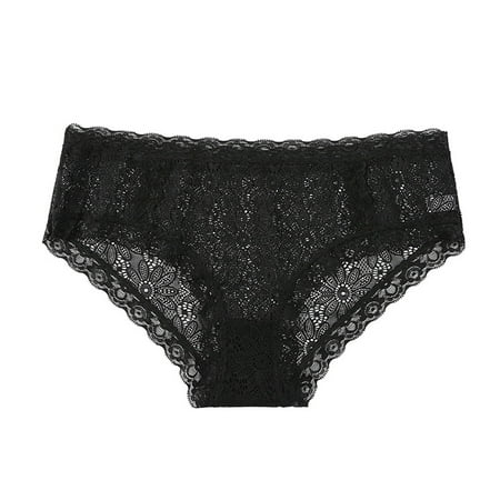 BYHONG Womens Underwear Sexy Lace Panties Stretch Soft Ladies Hipster Briefs Underwear Lady Underwear Womens Panties Black XXXL