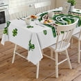 thumbnail image 4 of Saint Patrick's Day Rectangle Tablecloth, Green Shamrock Leaves Spring Lucky Waterproof & StainResistant Tablecloth, Washable Oil-proof Table Cover for Dining/Party/Wedding/Camping/Buffet 60x120 In, 4 of 9