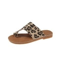 thumbnail image 2 of Xunlbb Women's Sandals Women's Summer Flip-flop Leopard Toe Flat Beach Sandals Women's Fashion Shoes Up to 60% Off, 2 of 9