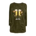 thumbnail image 4 of Liquidation à Moins de 6! Manteau Chaud Épais à Manches Longues Imprimé Col Rond pour Femmes Sevevn Fin d'Année Liquidation Vert Armée m, 4 of 4